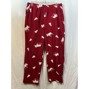 Dip Sleepwear Sleep Pants with Pockets Size XXL Maroon and White in Color